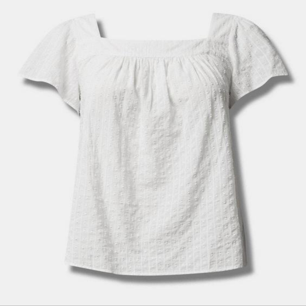 NWT Torrid White Textured Blouse